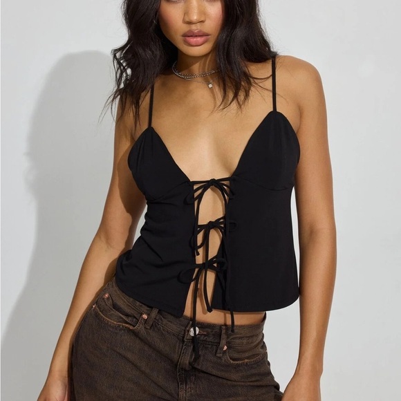 Tie Front Cami Top - Picture 1 of 6